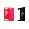 Розовый чехол + Черное стекло на Iphone 7/8/SE 2020
