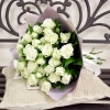 9 Роз Кустовых Белых (60 см)
