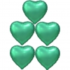 5 Шариков Сердце, зелёные