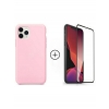 Пудрово-розовый чехол + стекло на Iphone 11 Pro