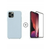 Голубой чехол + стекло на Iphone 11 Pro