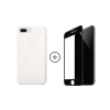 Белый чехол + Черное стекло на Iphone 7 Plus/8 Plus