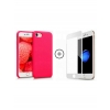 Розовый чехол + Белое стекло на Iphone 7/8/SE 2020