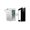 Прозрачный бампер + Черное стекло на Iphone 7 Plus/8 Plus