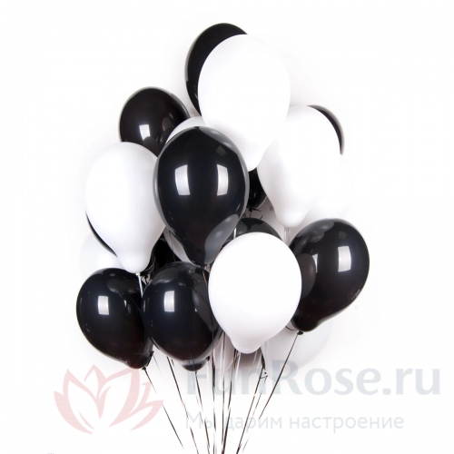 Гелиевые шары FunRose 19 Шариков черные и белые 