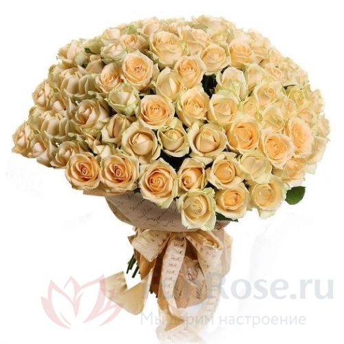 до 51 роза FunRose 51 Роза Россия Кремовая (60 см) 