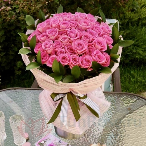 до 51 роза FunRose 51 Роза Россия Розовая (60 см) 