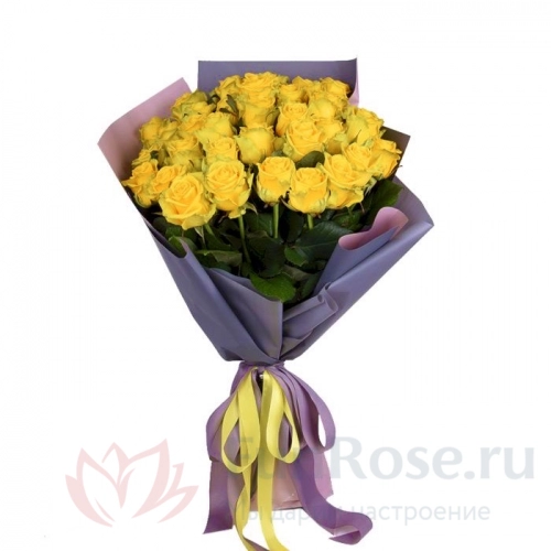 Розы FunRose 29 Роз Россия Желтых (60 см) 