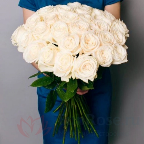 до 51 роза FunRose 29 Роз Россия Белые (60 см) 