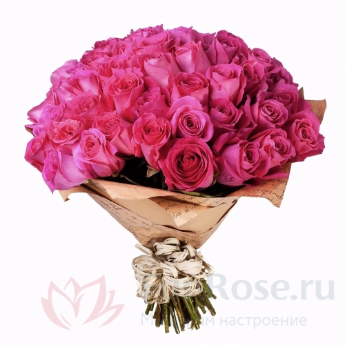 до 51 роза FunRose 51 Роза Эквадор Розовый (70 см) 