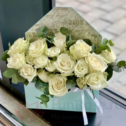 Кустовая роза FunRose 5 Роз Кустовых в Конверте (60 см) 