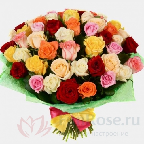 до 51 роза FunRose 51 Роза Кения Микс (50 см) 