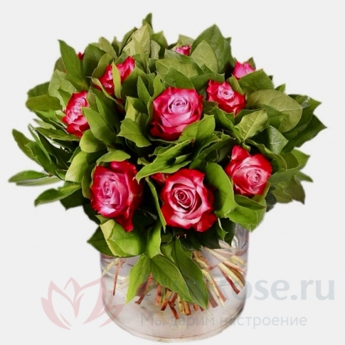 Цветы в коробке FunRose 11 Роз Дип Перпл (60см) 