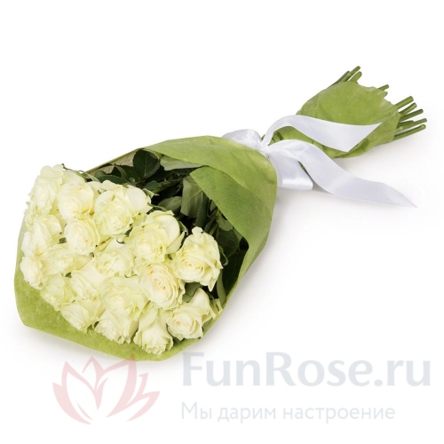 до 25 роз FunRose 21 Роза Эквадор Белый (70 см) 