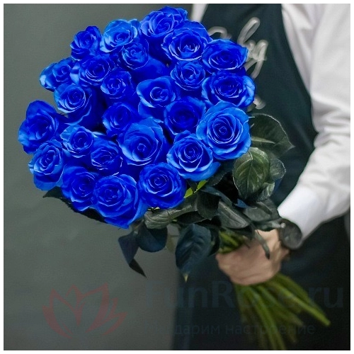 Синяя роза FunRose 25 Роз Синих (70 см) 