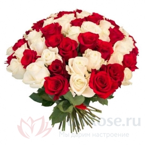 до 51 роза FunRose 51 Роза Россия Микс (60 см) 