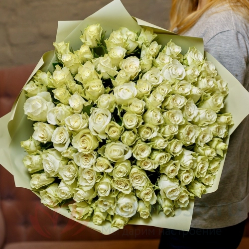 151 роза и более FunRose 151 Роза Кения Белый (40 см) 