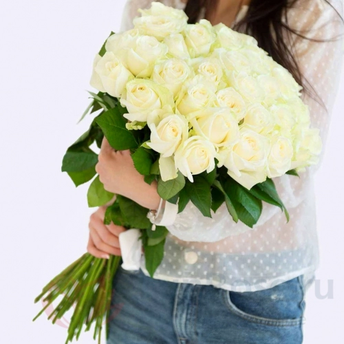 до 51 роза FunRose 29 Роз Эквадор Белых (80 см) 