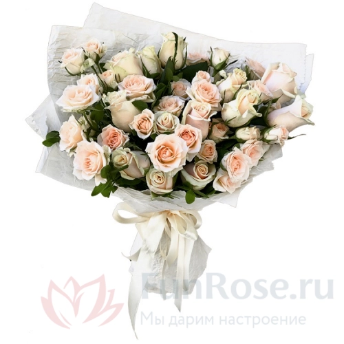 Кустовая роза FunRose Букет Нежный (60 см) 