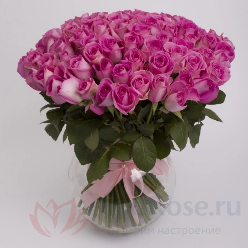101 роза FunRose 101 Роза Эквадор Розовый (70 см) 