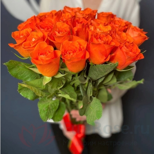 до 25 роз FunRose 25 Ярко-оранжевых роз (40 см) 