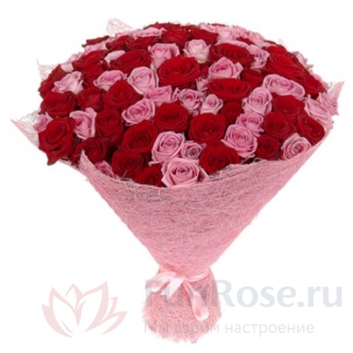 101 роза FunRose 101 Роза Россия Микс (60 см) 