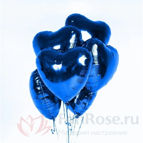 Гелиевые шары FunRose 6 Шариков Сердце синие 