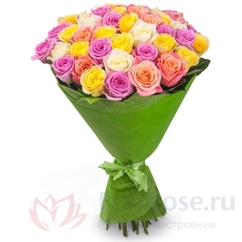 до 51 роза FunRose 51 Роза Ред Наоми Микс (50 см) 