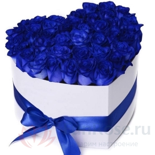 Розы FunRose 35 Роз Синих в коробке (30 см) 