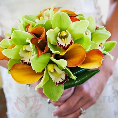 Букет невесты FunRose Букет Невесты с Каллами и Орхидеями (30 см) 
