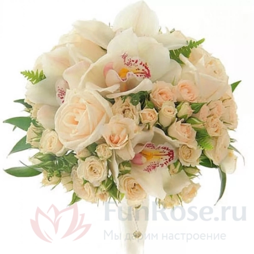 Букет невесты FunRose Букет Невесты с Розой и Орхидеей (30 см) 