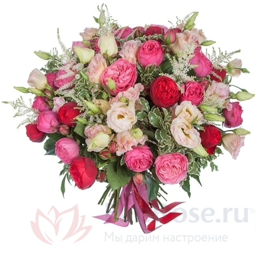 Кустовая роза FunRose Букет Естественная (40 см) 