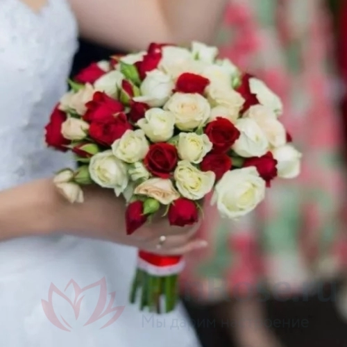 Букет невесты FunRose Букет Невесты с Кустовой Розой (25 см) 