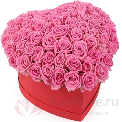 Розы FunRose 51 Роза Аква Розовый в коробке (35 см) 