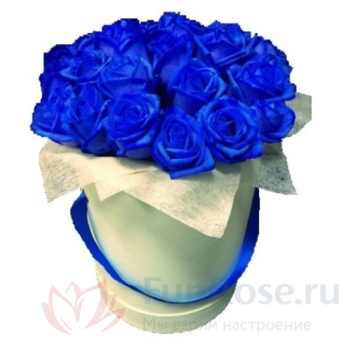 Розы FunRose 25 Роз Синих в коробке (35 см) 