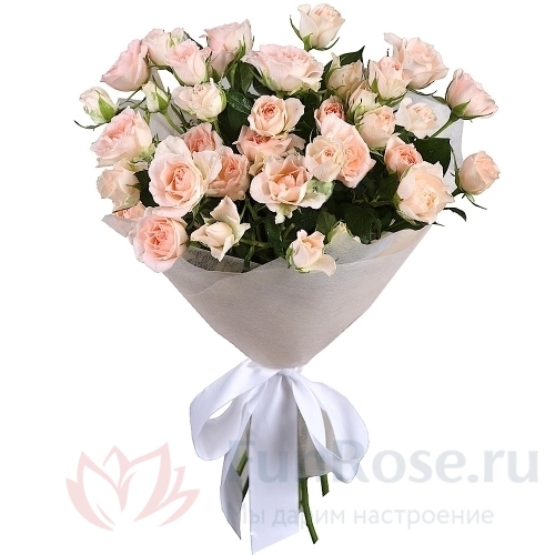 Кустовая роза FunRose 9 Роз Кустовых Розовый (50 см) 