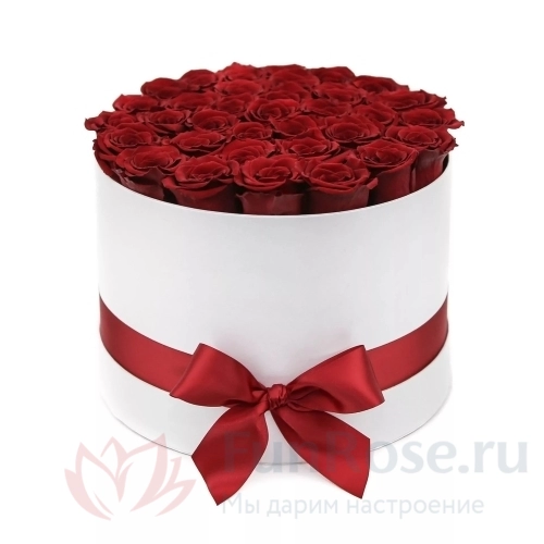 Цветы в коробке FunRose 25 Роз Ред Наоми (30 см) 