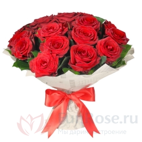 до 25 роз FunRose 19 Роз Ред Наоми Красные (45 см) 