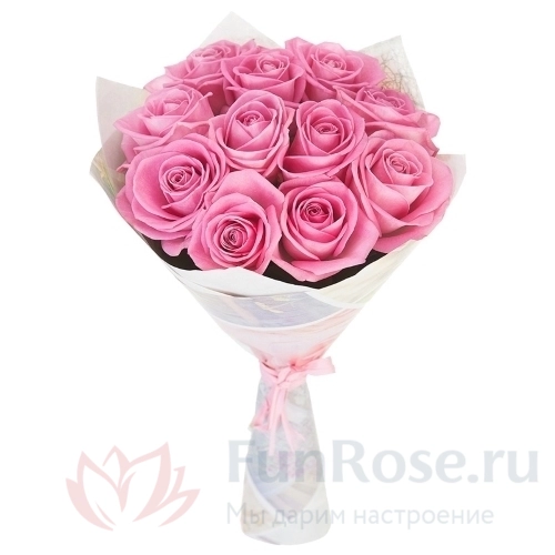 до 25 роз FunRose 11 Роз Ред Наоми Розовый (60 см) 