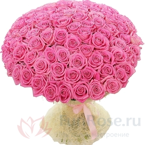 101 роза FunRose 101 Роза Эквадор Розовая (80 см) 