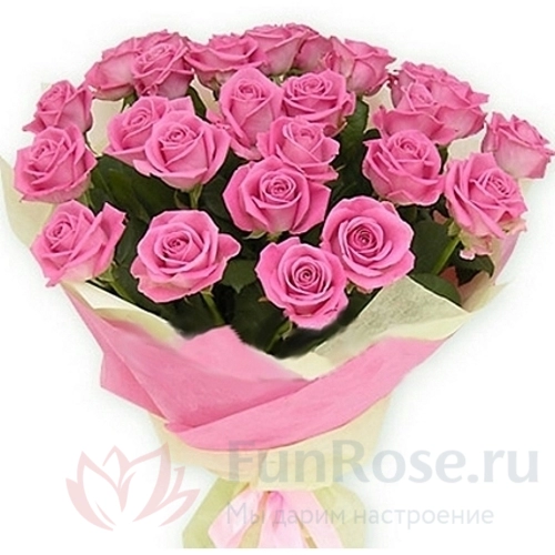 до 25 роз FunRose 25 Роз Аква Розовый (60 см) 