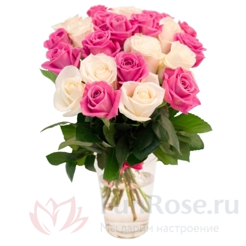 до 25 роз FunRose 21 Роза Россия Микс (60 см) 