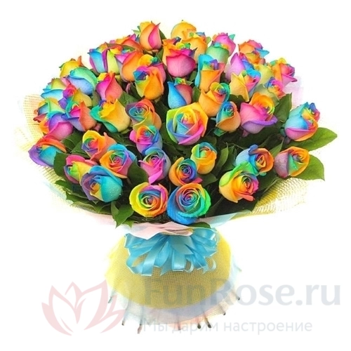 Радужная роза FunRose 51 Роза Радужная (60 см) 