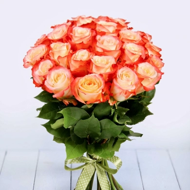 FunRose 23 Розы Эквадор Оранжевый (70 см) до 25 роз