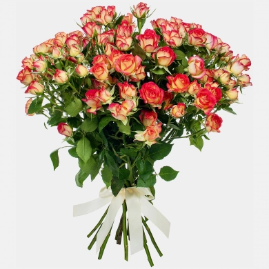 FunRose 13 Роз Кустовых Оранжевых (60 см) Кустовая роза