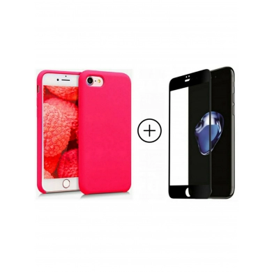 FunRose Розовый чехол + Черное стекло на Iphone 7/8/SE 2020 Аксессуары