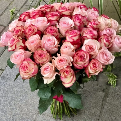 FunRose 51 Роза Эквадор Розовый (60 см) до 51 роза