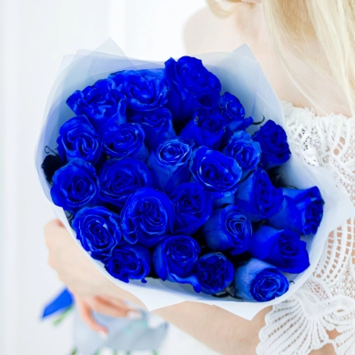 FunRose 25 Роз Синих (70 см) Синяя роза