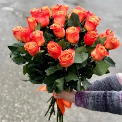 FunRose 25 Роз Эквадор Оранжевый (70 см) до 25 роз