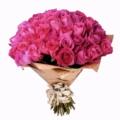 FunRose 51 Роза Эквадор Розовый (70 см) до 51 роза